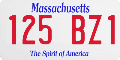 MA license plate 125BZ1