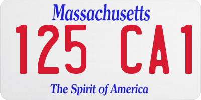 MA license plate 125CA1