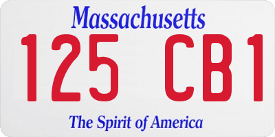 MA license plate 125CB1