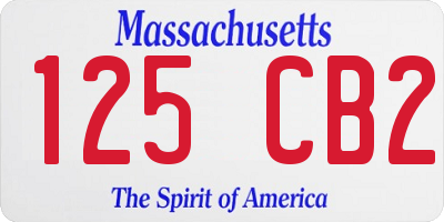 MA license plate 125CB2