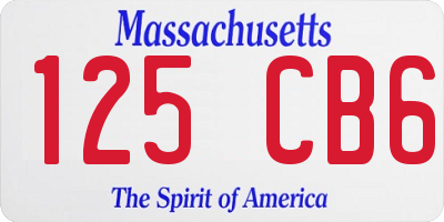 MA license plate 125CB6