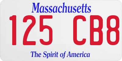 MA license plate 125CB8