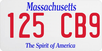 MA license plate 125CB9