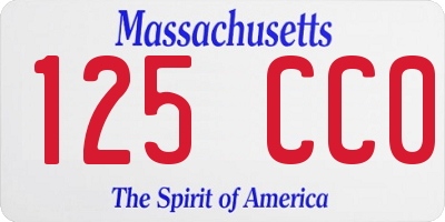 MA license plate 125CC0