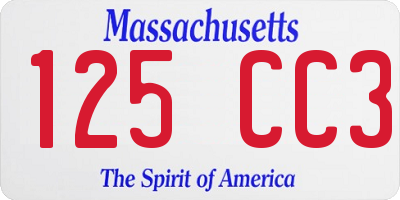 MA license plate 125CC3