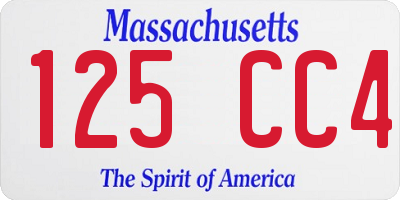 MA license plate 125CC4