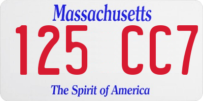 MA license plate 125CC7