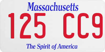 MA license plate 125CC9