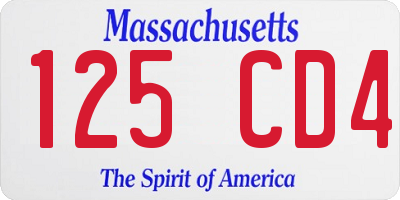 MA license plate 125CD4