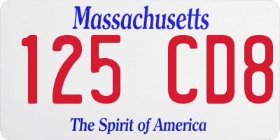 MA license plate 125CD8