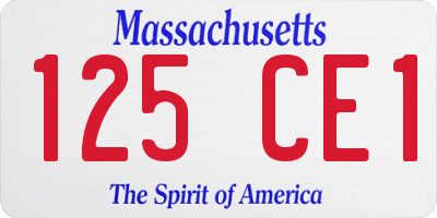 MA license plate 125CE1