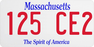 MA license plate 125CE2