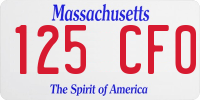 MA license plate 125CF0