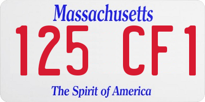 MA license plate 125CF1
