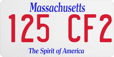 MA license plate 125CF2