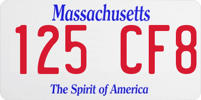 MA license plate 125CF8