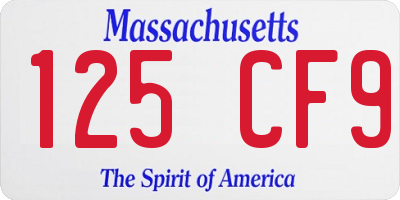 MA license plate 125CF9