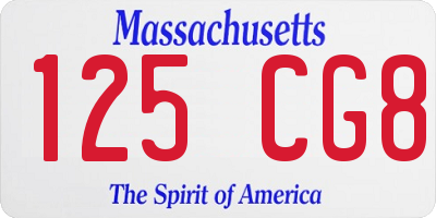 MA license plate 125CG8