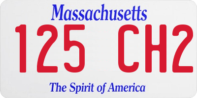 MA license plate 125CH2