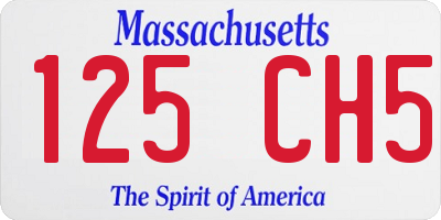MA license plate 125CH5