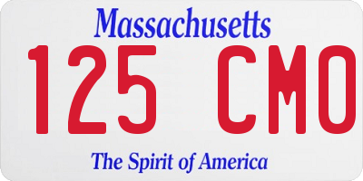MA license plate 125CM0