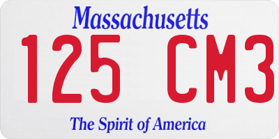 MA license plate 125CM3