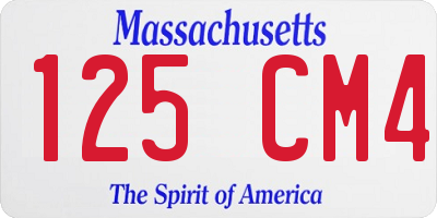 MA license plate 125CM4