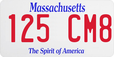 MA license plate 125CM8
