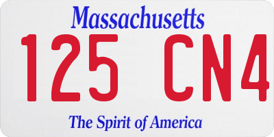 MA license plate 125CN4