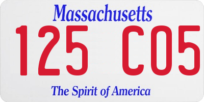 MA license plate 125CO5