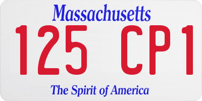 MA license plate 125CP1