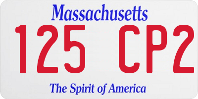 MA license plate 125CP2