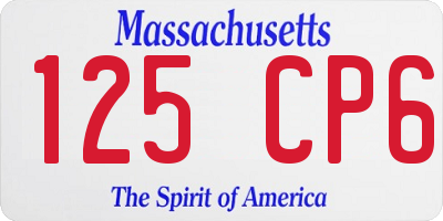MA license plate 125CP6