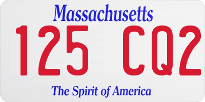 MA license plate 125CQ2