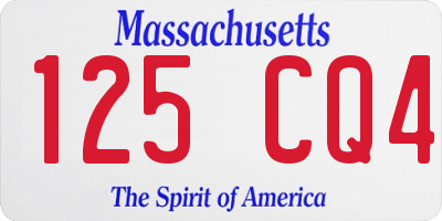 MA license plate 125CQ4