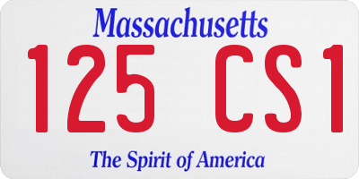 MA license plate 125CS1