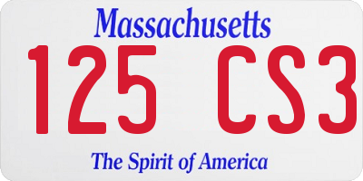 MA license plate 125CS3