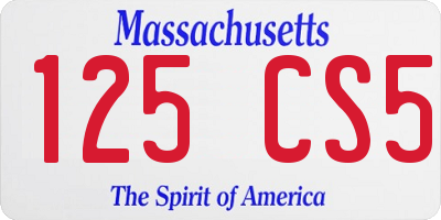 MA license plate 125CS5