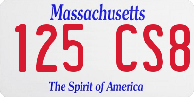 MA license plate 125CS8