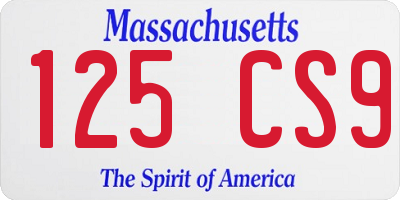 MA license plate 125CS9