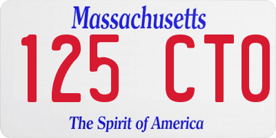 MA license plate 125CT0