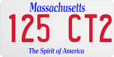 MA license plate 125CT2