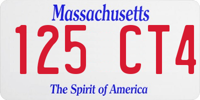 MA license plate 125CT4