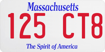 MA license plate 125CT8