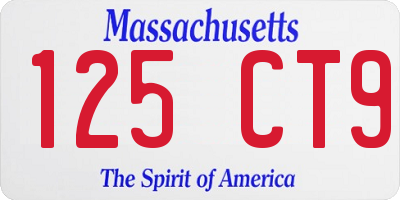 MA license plate 125CT9