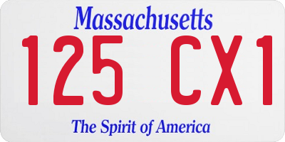 MA license plate 125CX1