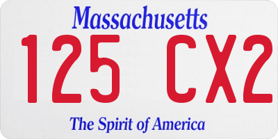 MA license plate 125CX2