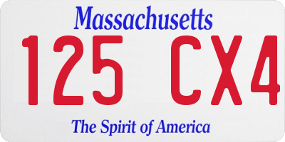 MA license plate 125CX4