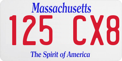 MA license plate 125CX8