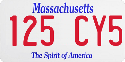 MA license plate 125CY5